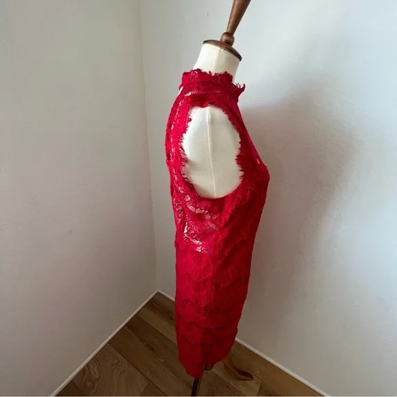 NWT Free People Red Lace Dress - Picture 7 of 13